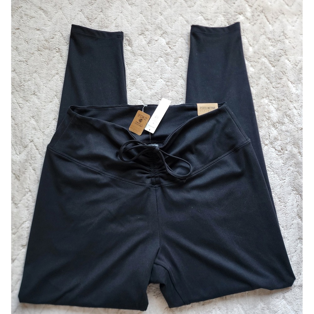 Victoria's Secret PINK Active Ultimate High Waist Ruched V Leggings Black XL